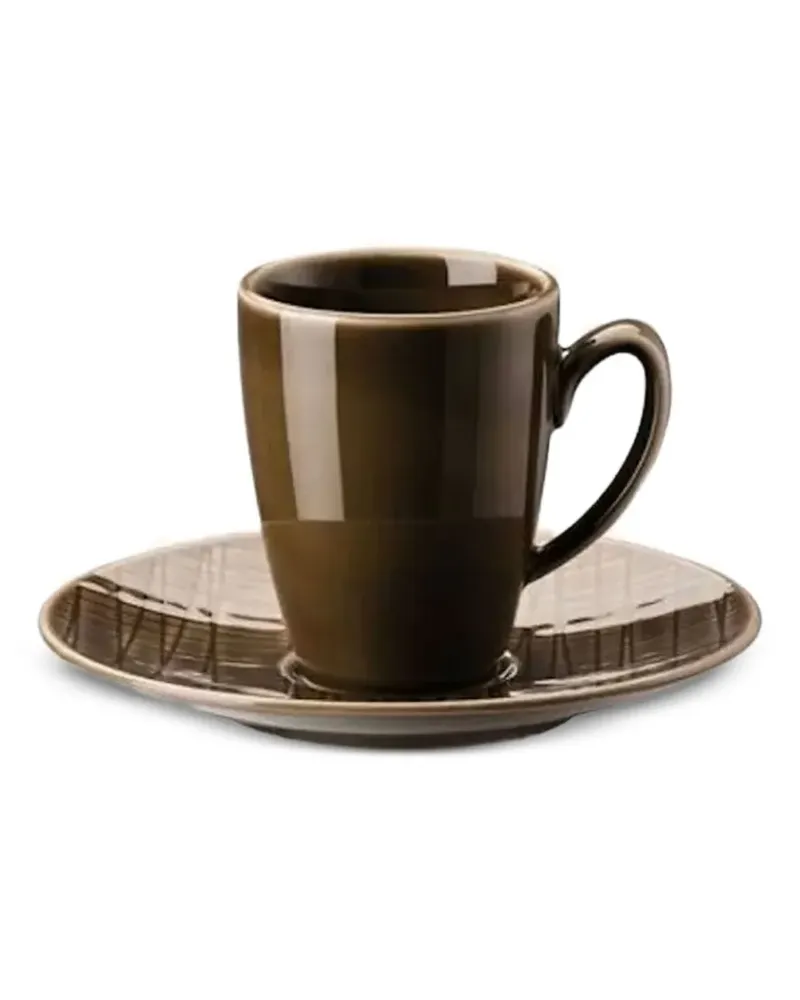 Rosenthal Set aus Espressotasse und Untersetzer - Braun Braun