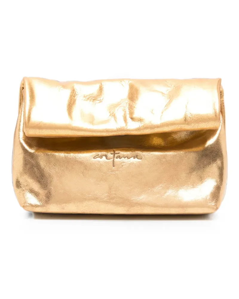Cortana Delhi metallic-effect clutch bag - Gold Gold