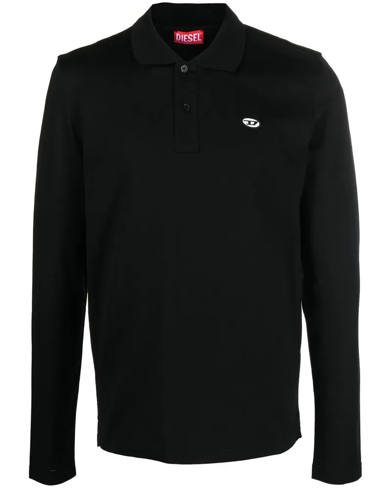 Diesel Poloshirt mit Logo-Stickerei - Schwarz Schwarz