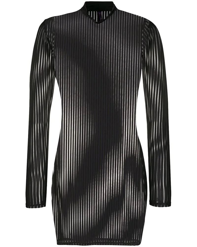 Maison Close Gestreiftes Strickkleid - Schwarz Schwarz