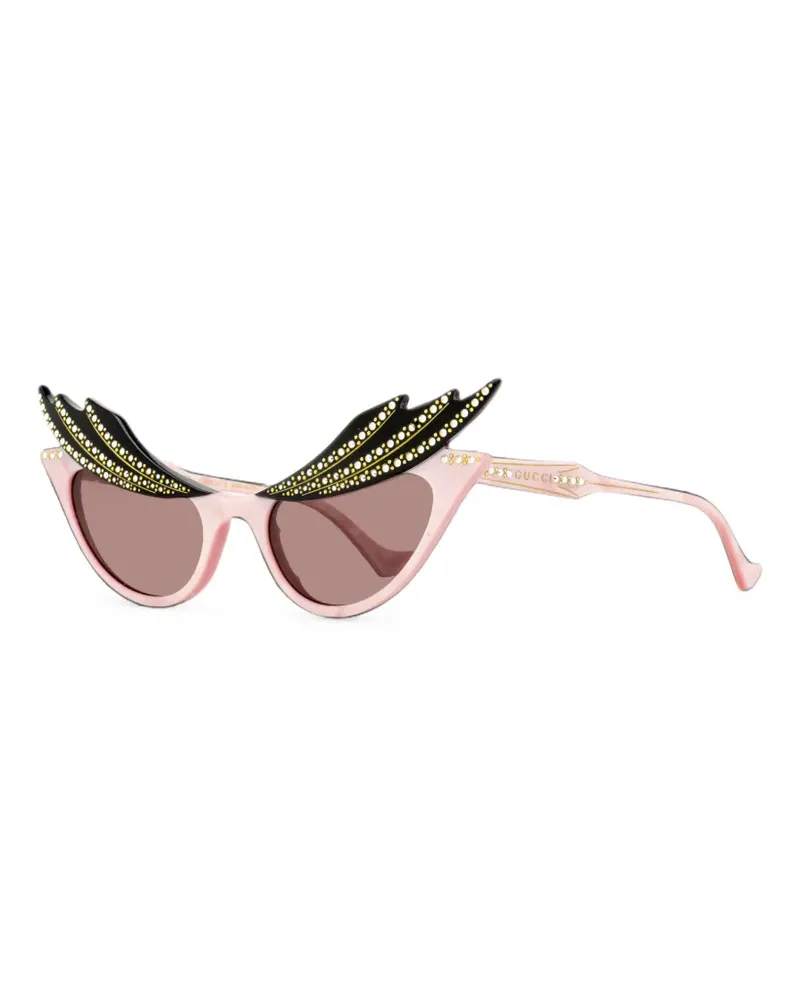 Gucci crystal-embellished cat-eye frame sunglasses - Rosa Rosa