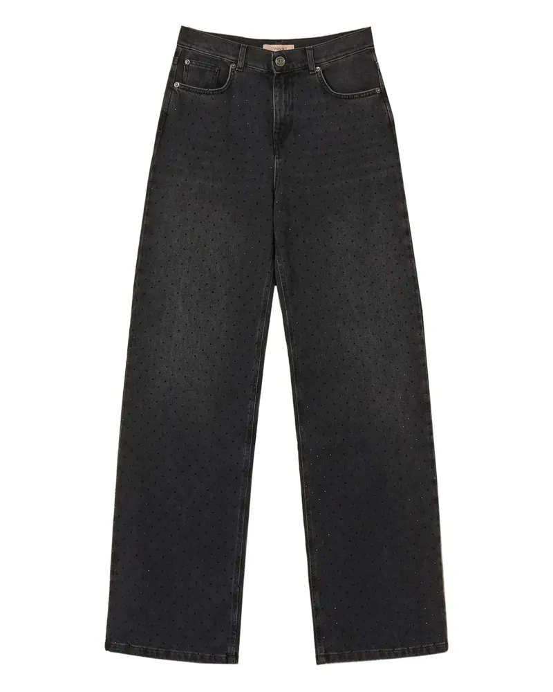 Twin-Set Jeans mit Strass im Five-Pocket-Design - Schwarz Schwarz