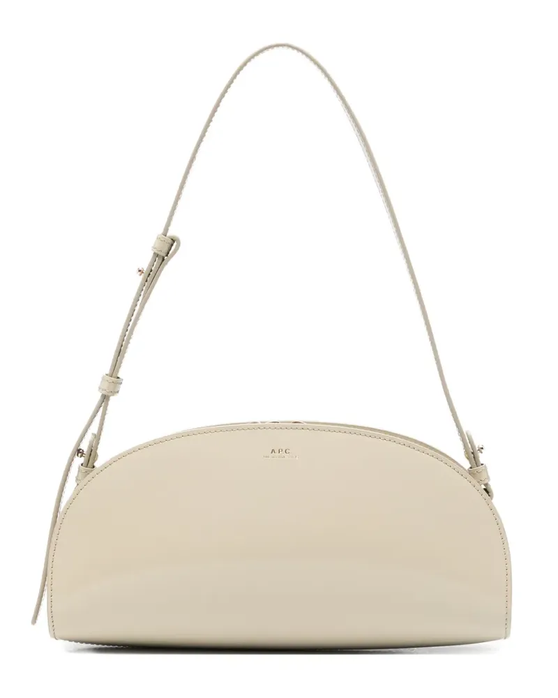 A.P.C. Halbrunde Schultertasche mit verstellbarem Riemen - Nude Nude
