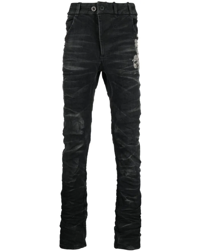 Boris Bidjan Saberi Skinny-Jeans im Distressed-Look Schwarz