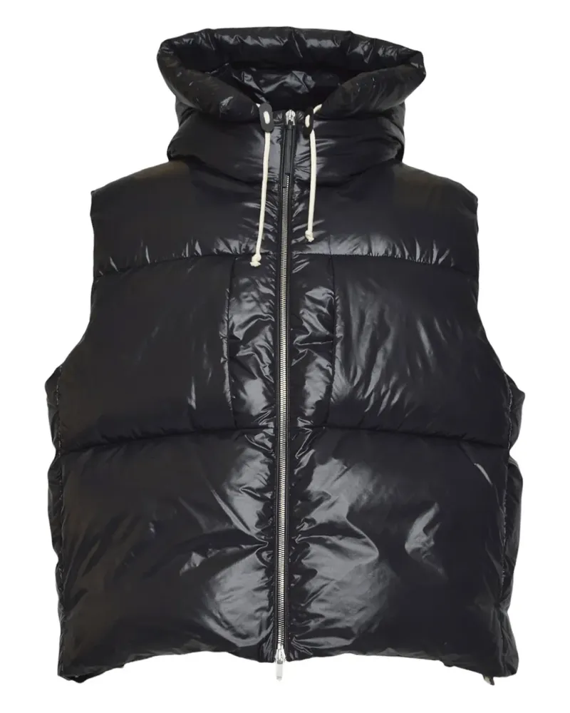 Jil Sander hooded zip gillet - Schwarz Schwarz