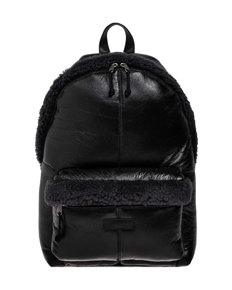 Balenciaga Explorer Rucksack mit Shearlingbesatz - Schwarz Schwarz