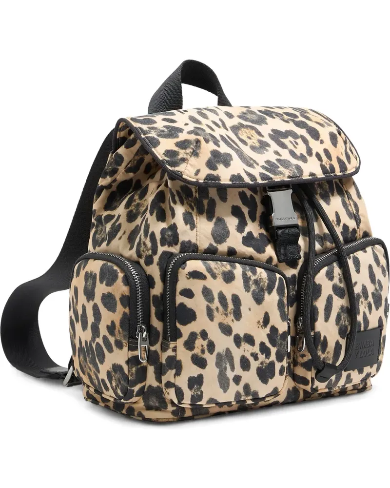 BIMBA Y LOLA Mittelgroßer Rucksack mit Leoparden-Print - Nude Nude