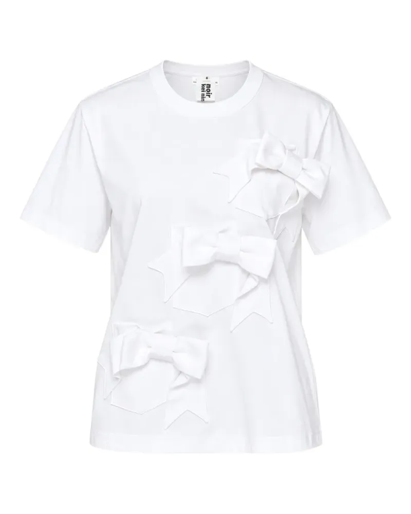 Noir Kei Ninomiya cotton ribbon T-shirt - Weiß Weiß