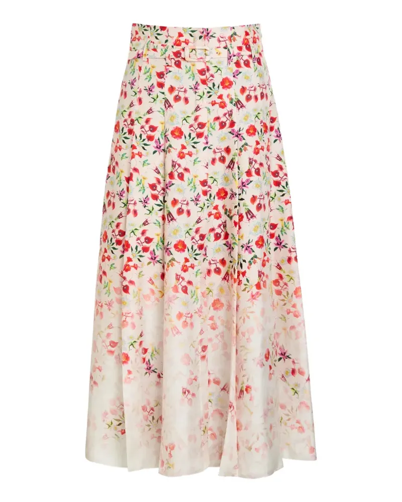 Gabriela Hearst Dugald floral-print midi skirt - Nude Nude