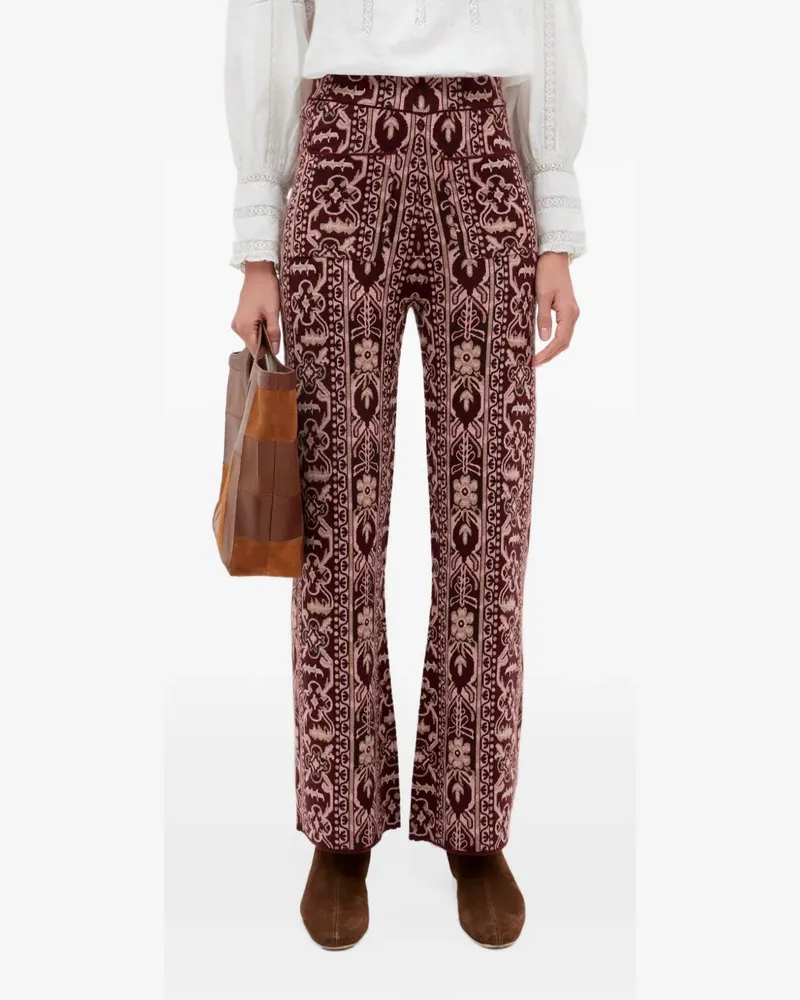RIXO tapestry-print Ceara trousers - Rot Rot