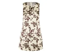 Minikleid mit Blumen-Print - Nude