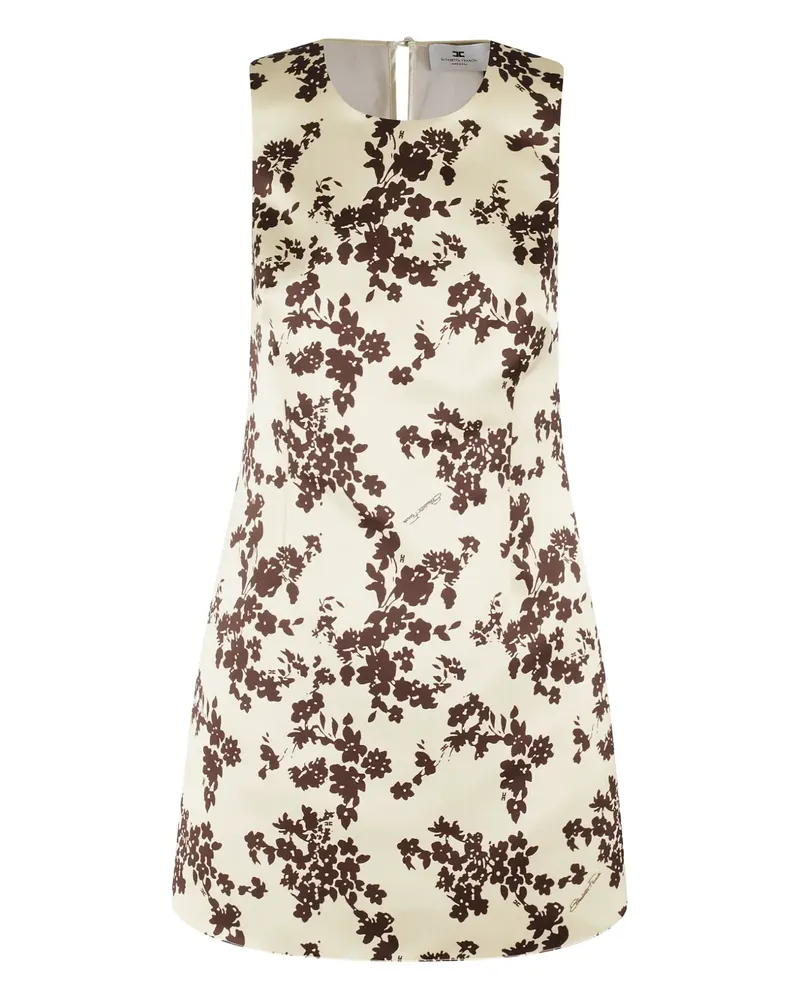 Elisabetta Franchi Minikleid mit Blumen-Print - Nude Nude