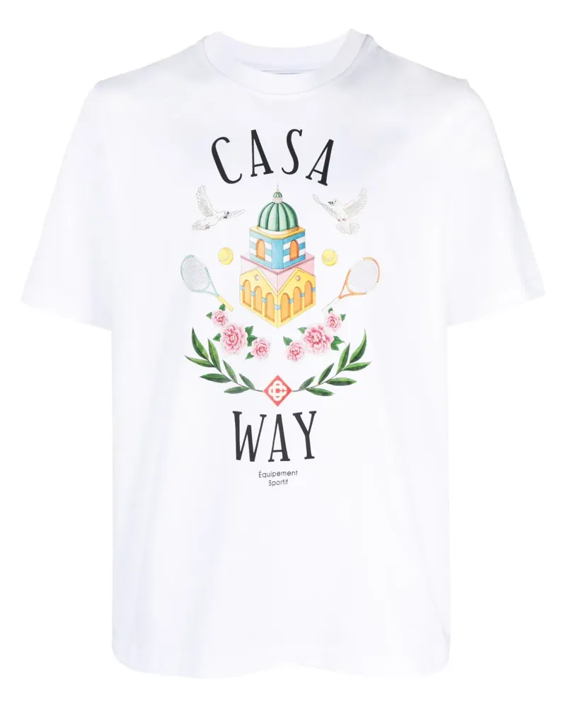 Casablanca Paris Casa Way T-Shirt aus Bio-Baumwolle - Weiß Weiß