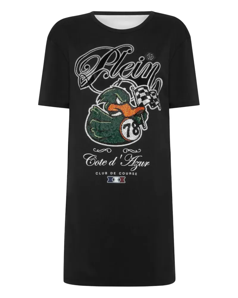 Philipp Plein Minikleid mit Logo-Print - Schwarz Schwarz