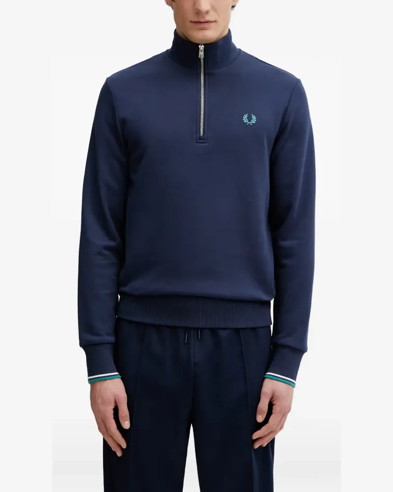 Fred Perry quarter-zip cotton sweater - Blau Blau