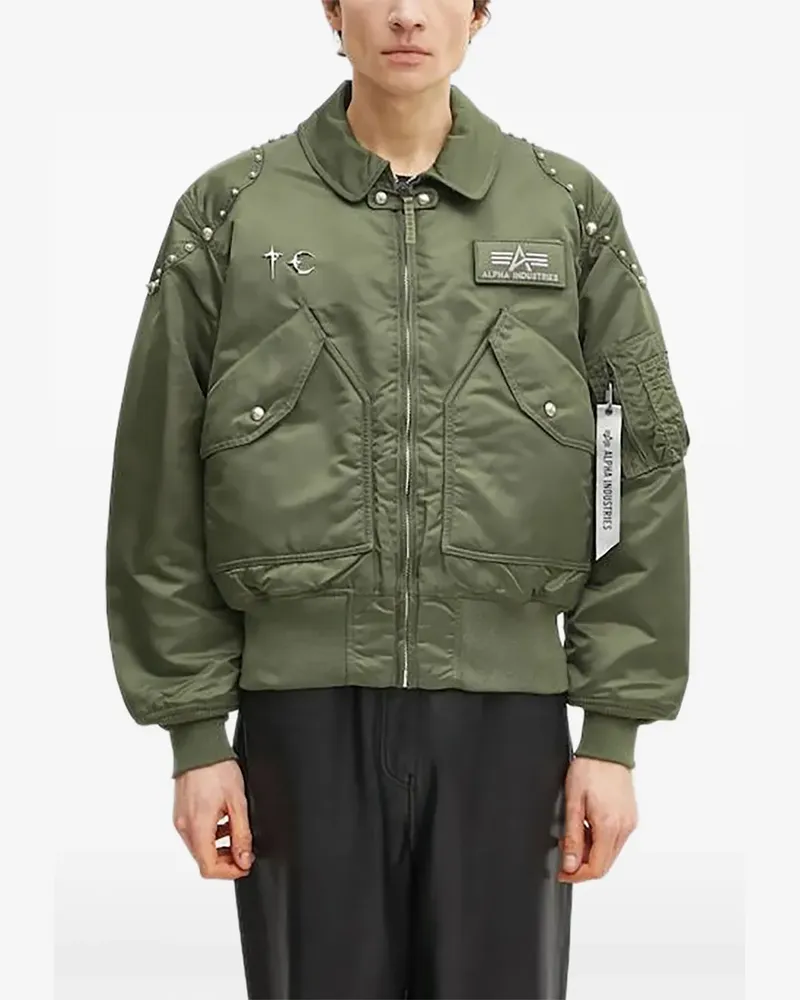 Alpha Industries x Thug Club logo-patch bomber jacket - Grün Grün