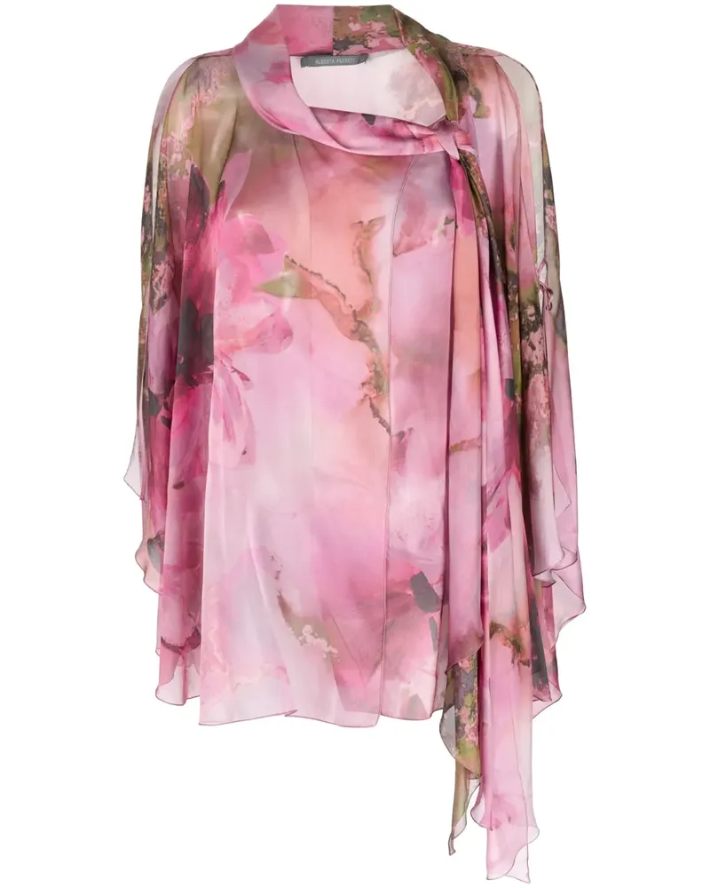 Alberta Ferretti Bluse mit Blumen-Print - Rosa Rosa