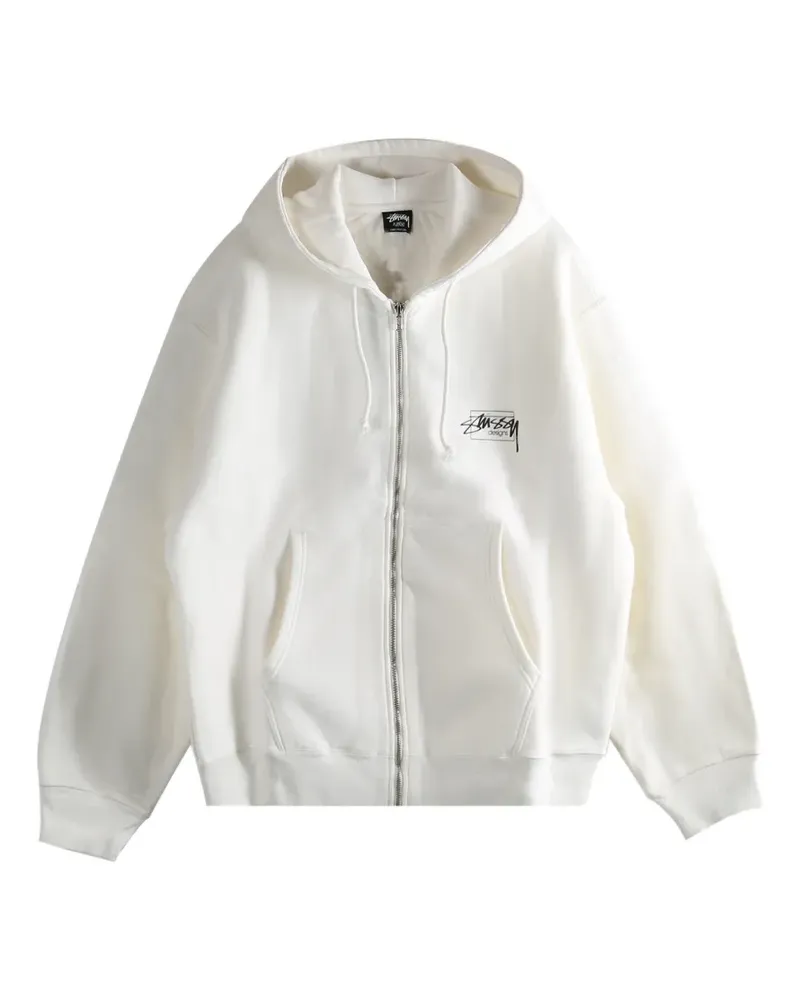 Stüssy zip-fastening hoodie - Weiß Weiß