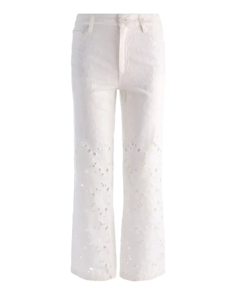 Alice + Olivia Chic laser-cut straight-leg jeans - Nude Nude