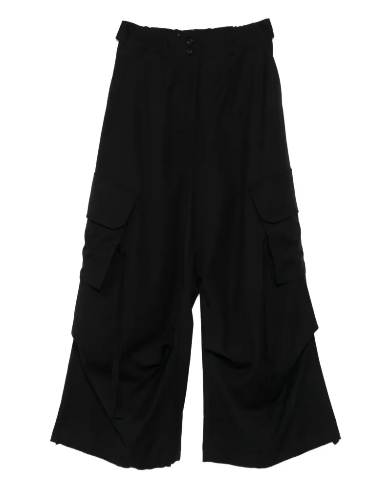 Isabel Benenato Cropped-Hose im Cargo-Style - Schwarz Schwarz