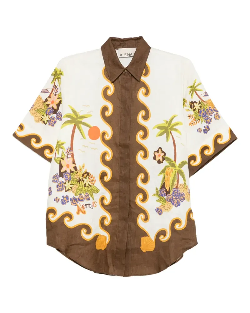 ALEMAIS Island Cove Hemd mit grafischem Print - Nude Nude