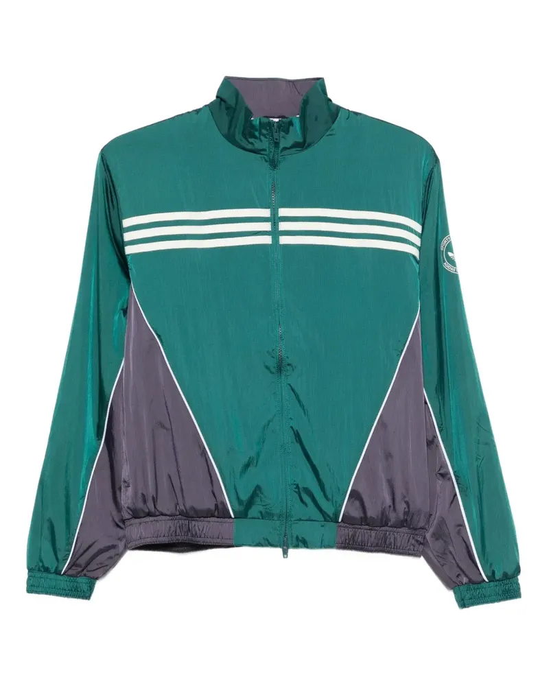 adidas x Sporty & Rich gestreifter Windbreaker - Grün Grün