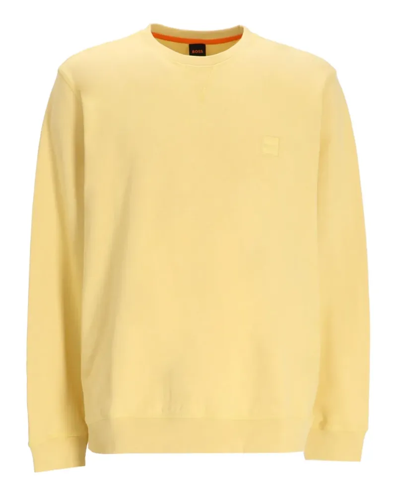 HUGO BOSS Sweatshirt mit Rundhalsausschnitt - Gelb Gelb