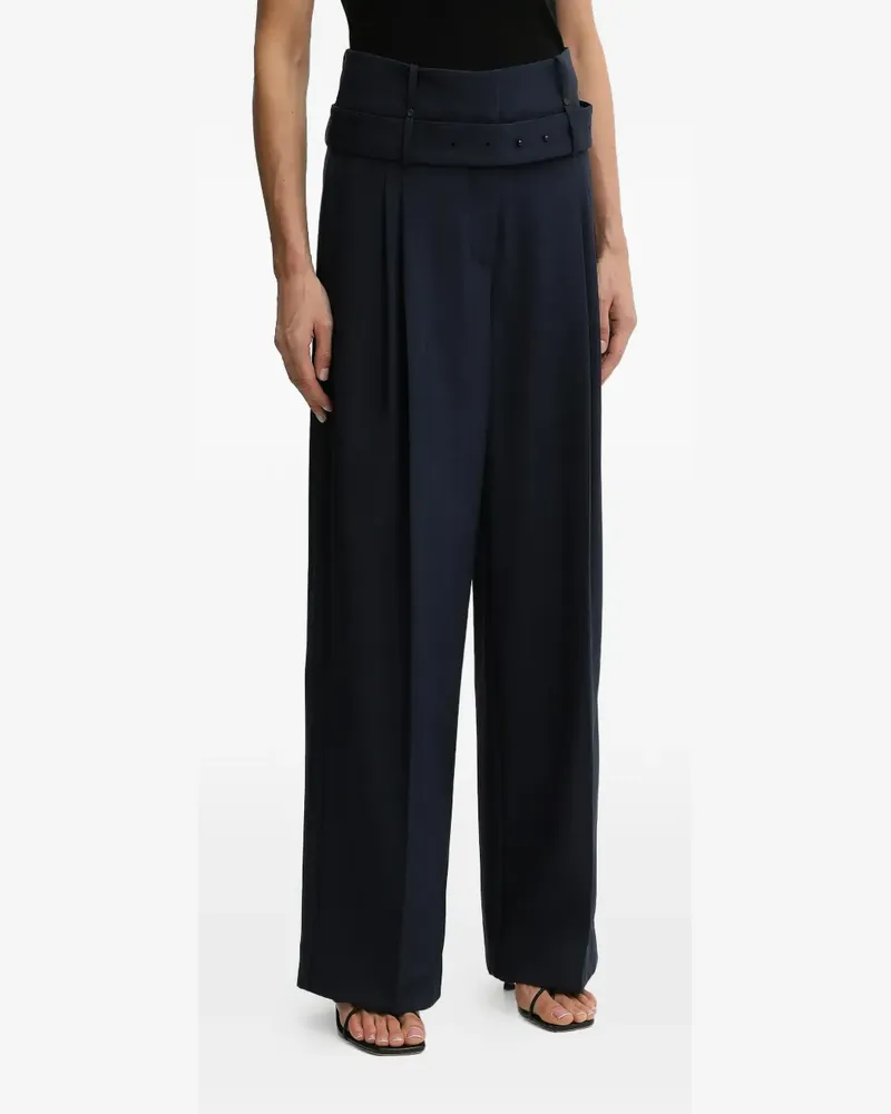 Stine Goya belted-fastening pleated trousers - Blau Blau