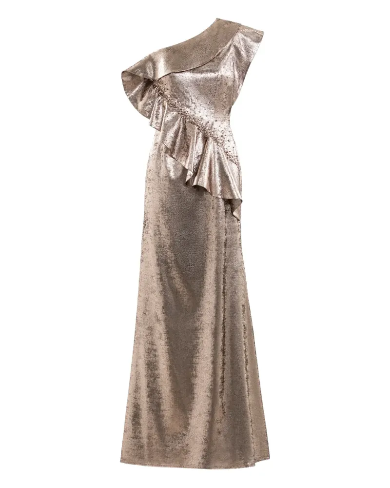 Saiid Kobeisy Einschultriges Maxikleid mit Verzierungen - Braun Braun