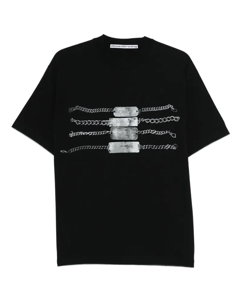 Alexander Wang T-Shirt mit Ketten-Print - Schwarz Schwarz