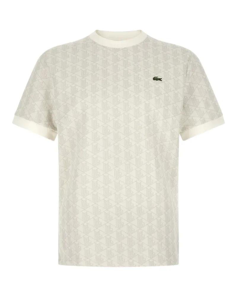 Lacoste T-Shirt aus Monogramm-Jacquard - Grau Grau