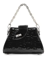 GCDS Comma Patent Monogram mini bag Schwarz