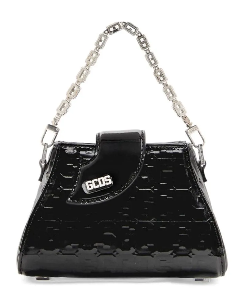 GCDS Comma Mini-Tasche aus Lackleder - Schwarz Schwarz