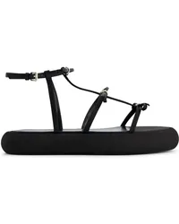 Giambattista Valli Flatform-Sandalen mit Schleife Schwarz