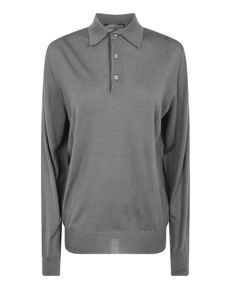 Filippo de Laurentiis long-sleeve wool polo shirt - Grau Grau