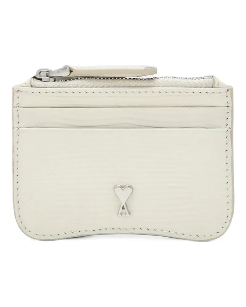 AMI Paris Ami de Coeur lizard-effect card holder - Nude Nude