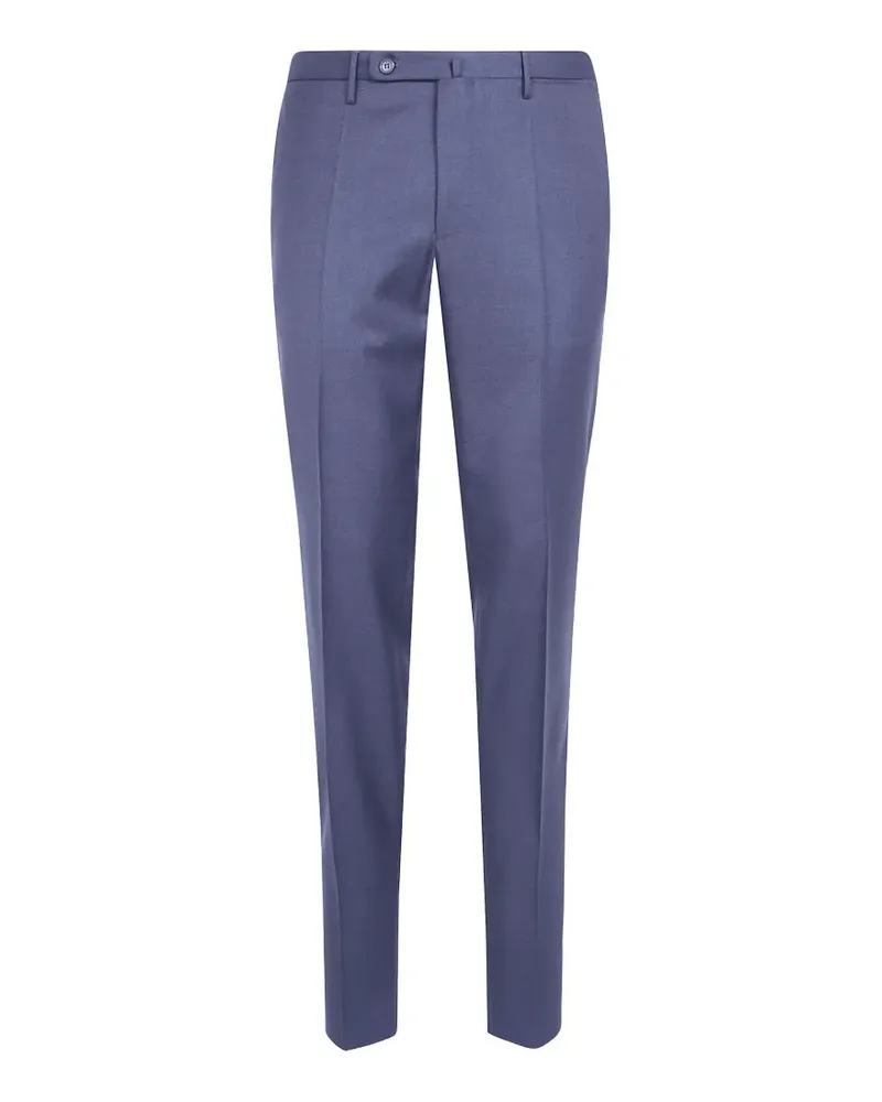 Incotex pressed-crease wool tailored trousers - Blau Blau