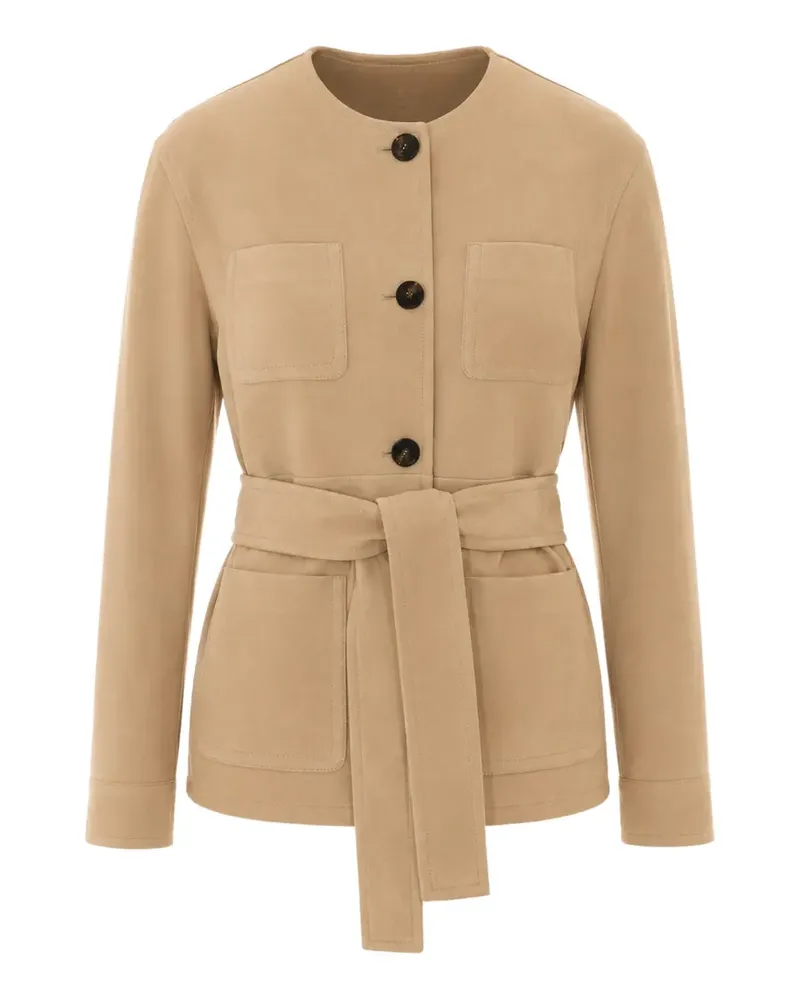 Max Mara belted suede jacket - beige - Nude Nude
