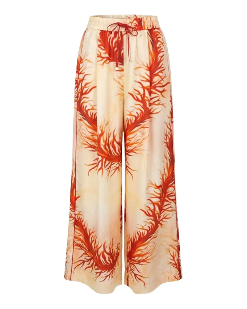 For Restless Sleepers coral-print drawstring trousers - Nude Nude