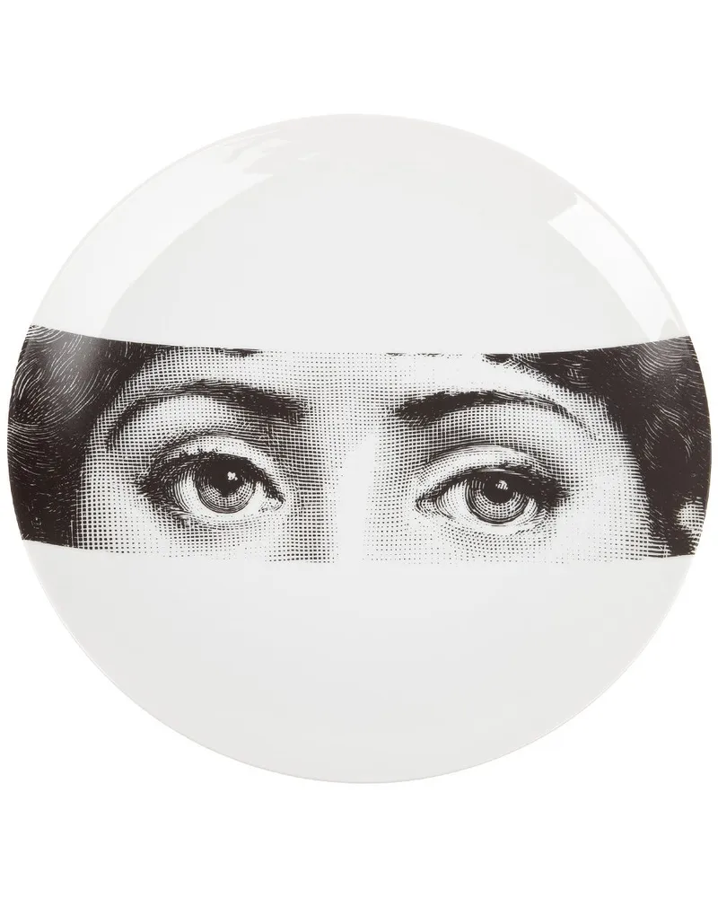 Fornasetti Teller mit Print Schwarz