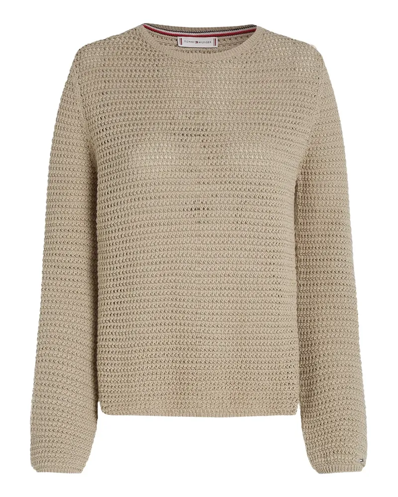 Tommy Hilfiger crew-neck waffle-knit sweater - Nude Nude