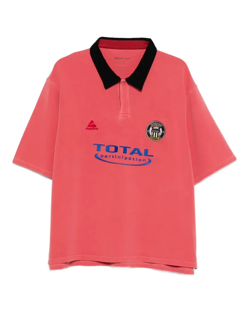 Martine Rose washed logo polo shirt - Rosa Rosa