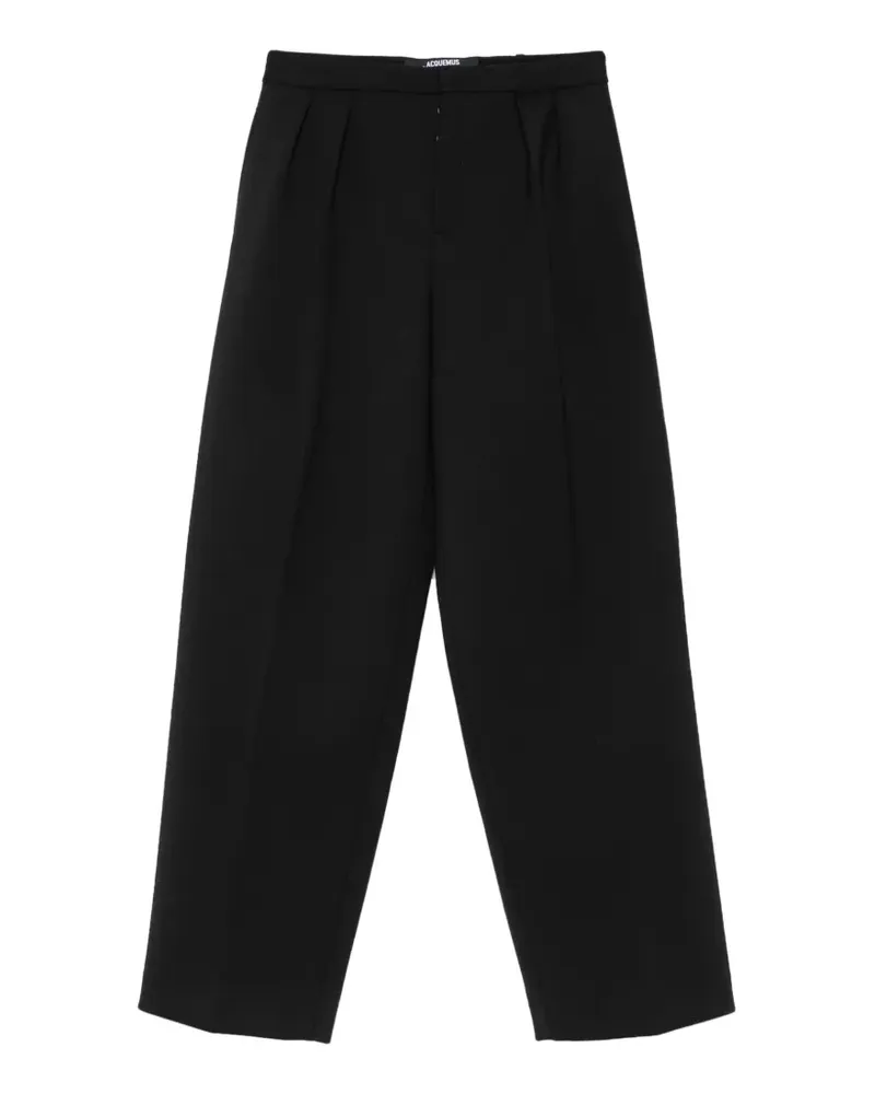 Jacquemus Wide-Leg-Hose mit Bundfalten - Schwarz Schwarz