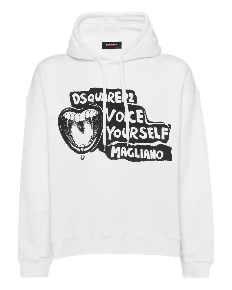 Dsquared2 x Magliano Hoodie mit Slogan-Print - Weiß Weiß