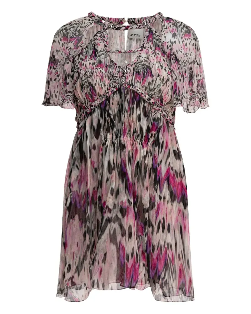 Isabel Marant Geflochtenes Minikleid mit Animal-Print - Rosa Rosa