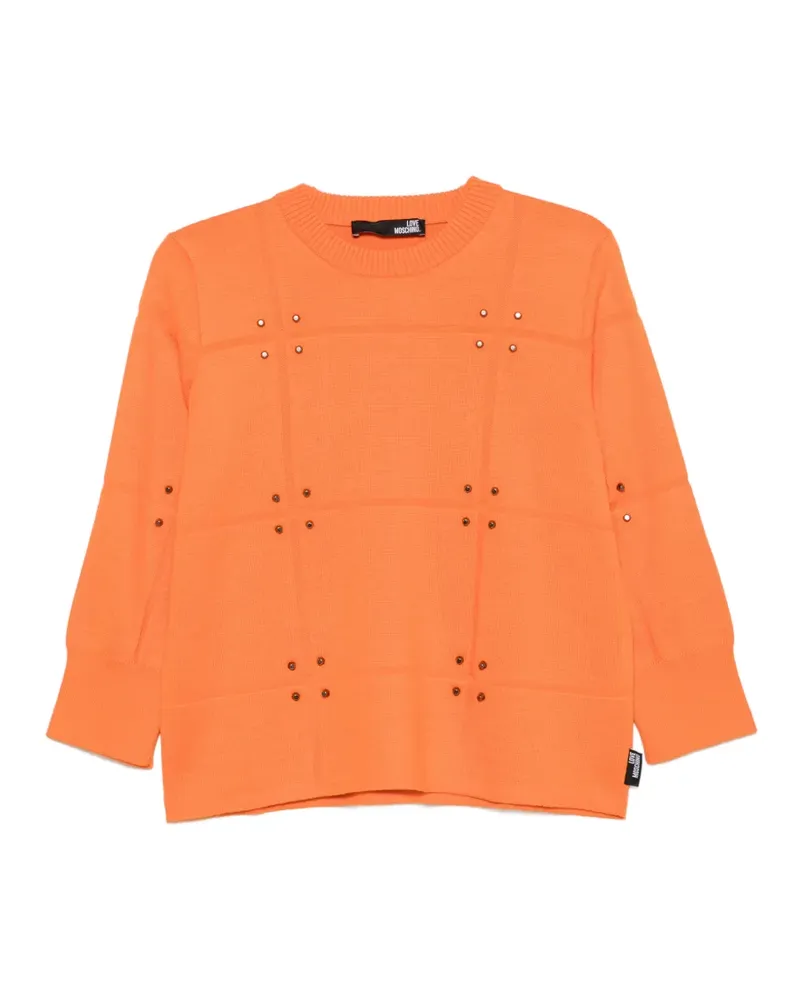 Moschino Pullover mit Nieten - Orange Orange