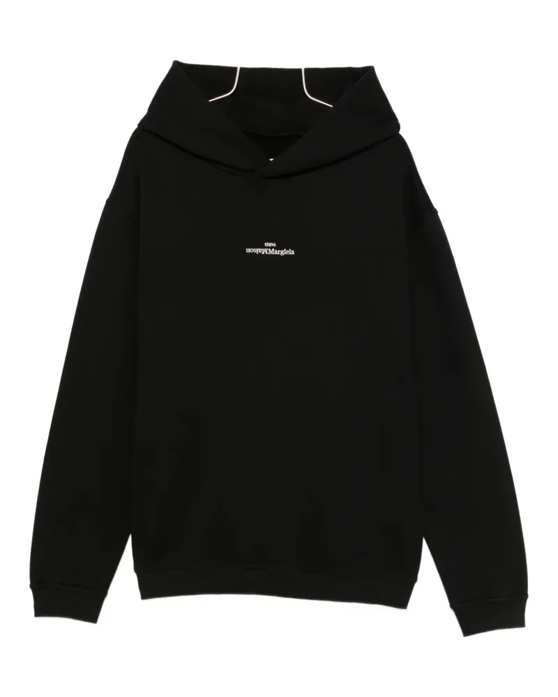 Maison Margiela logo-embroidered hoodie - Schwarz Schwarz