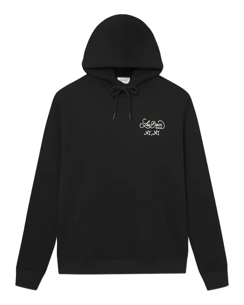 LES DEUX Hoodie mit Apfel-Print - Schwarz Schwarz