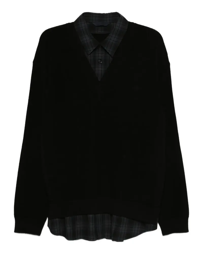 JUUN.J Pullover im Layering-Look - Schwarz Schwarz