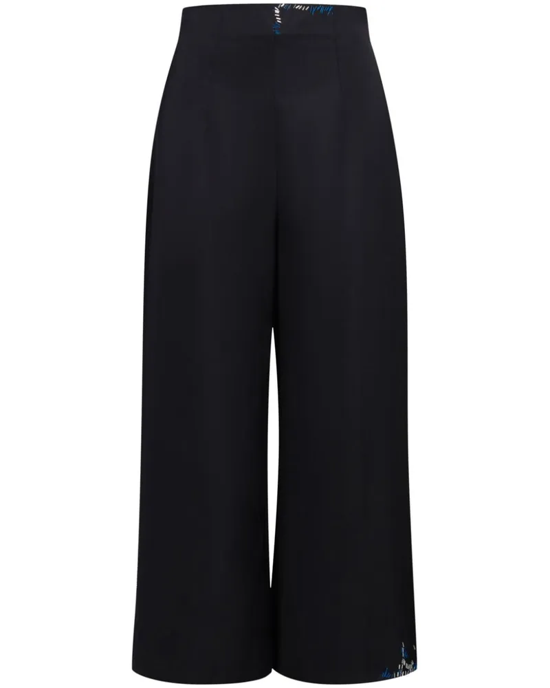 Marni Weite Hose mit Ziernähten - Blau Blau
